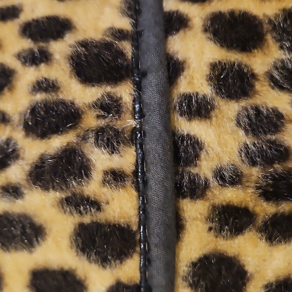 Vintage Leopard Print Faux Fur Coat Thigh Length Satin Lined Heavy Warm Custom - Picture 4 of 16